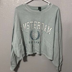Amsterdam Graphic Crop Top - Green